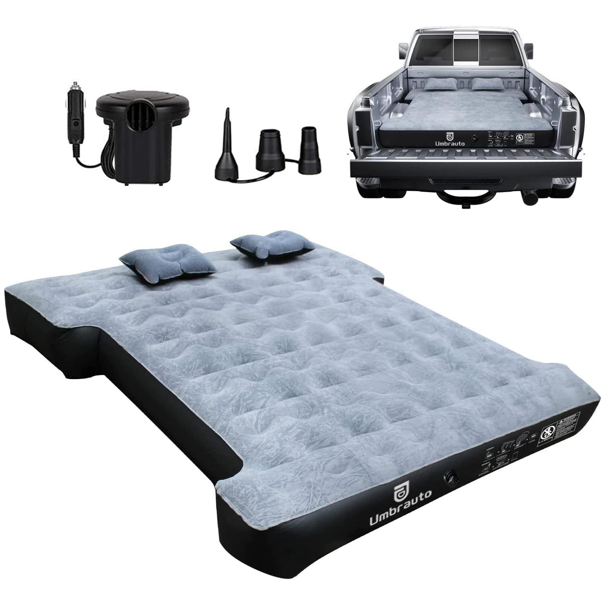 Umbrauto Air Mattress for 5.5-5.8 ft Full-Size Short Truck Beds, Inflatable Truck Tent Airbed with Pump, Pickup Camper Air Bed for Camping