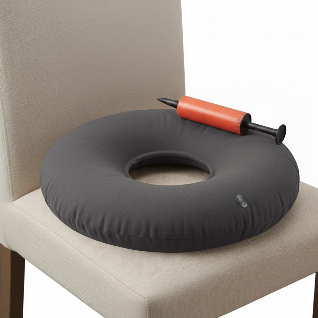 Dr. Frederick's Original Inflatable Donut Pillow, 18 in, Gray