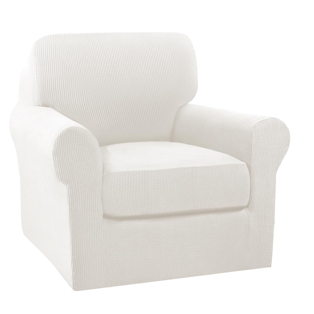 Turquoize 2 Piece Chair Covers for Living Room Armchair Cover Armchair Slipcovers with Arms Feature Thick Jacquard Fabric (Chair,Biscotti Beige)