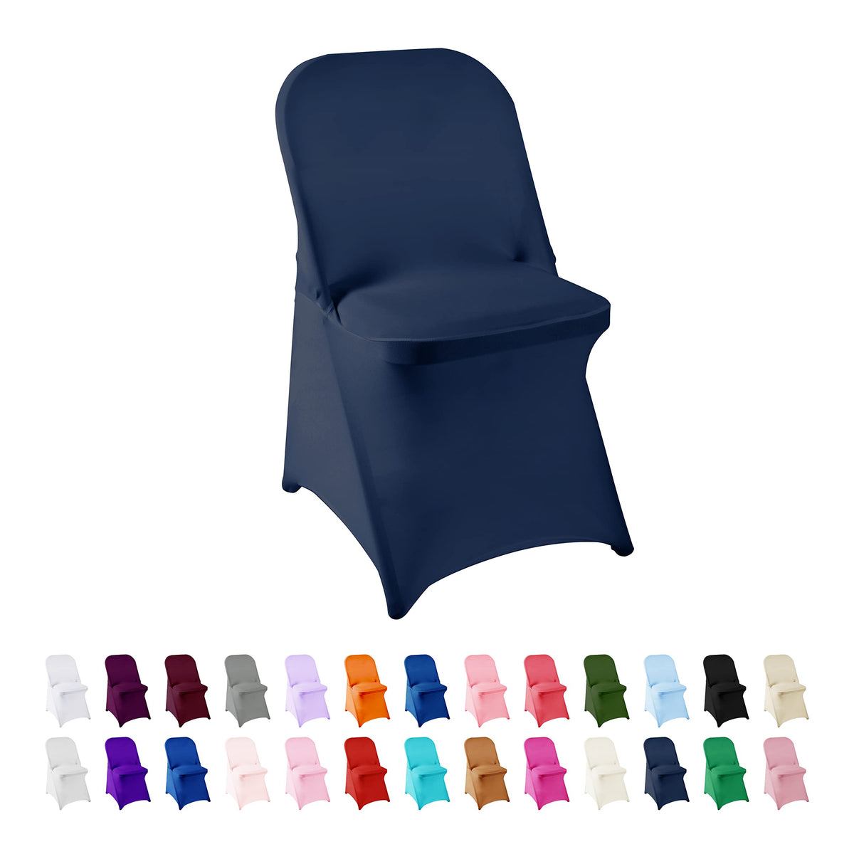 Spandex Chair Cover,25PCS,Living Room Folding Chair Covers,Removable Chair Covers Washable Protector Stretch Chair Cover for Party, Banquet,Wedding Event,Hotel(White)