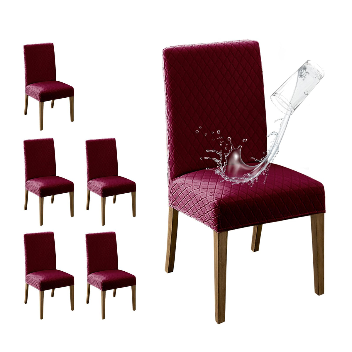MOSAYT 100% Waterproof Dining Room Chair Covers Set of 4, Beige