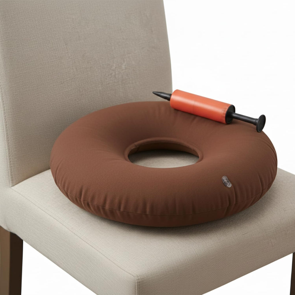 Dr. Frederick's Original Inflatable Donut Pillow, 18 in, Gray