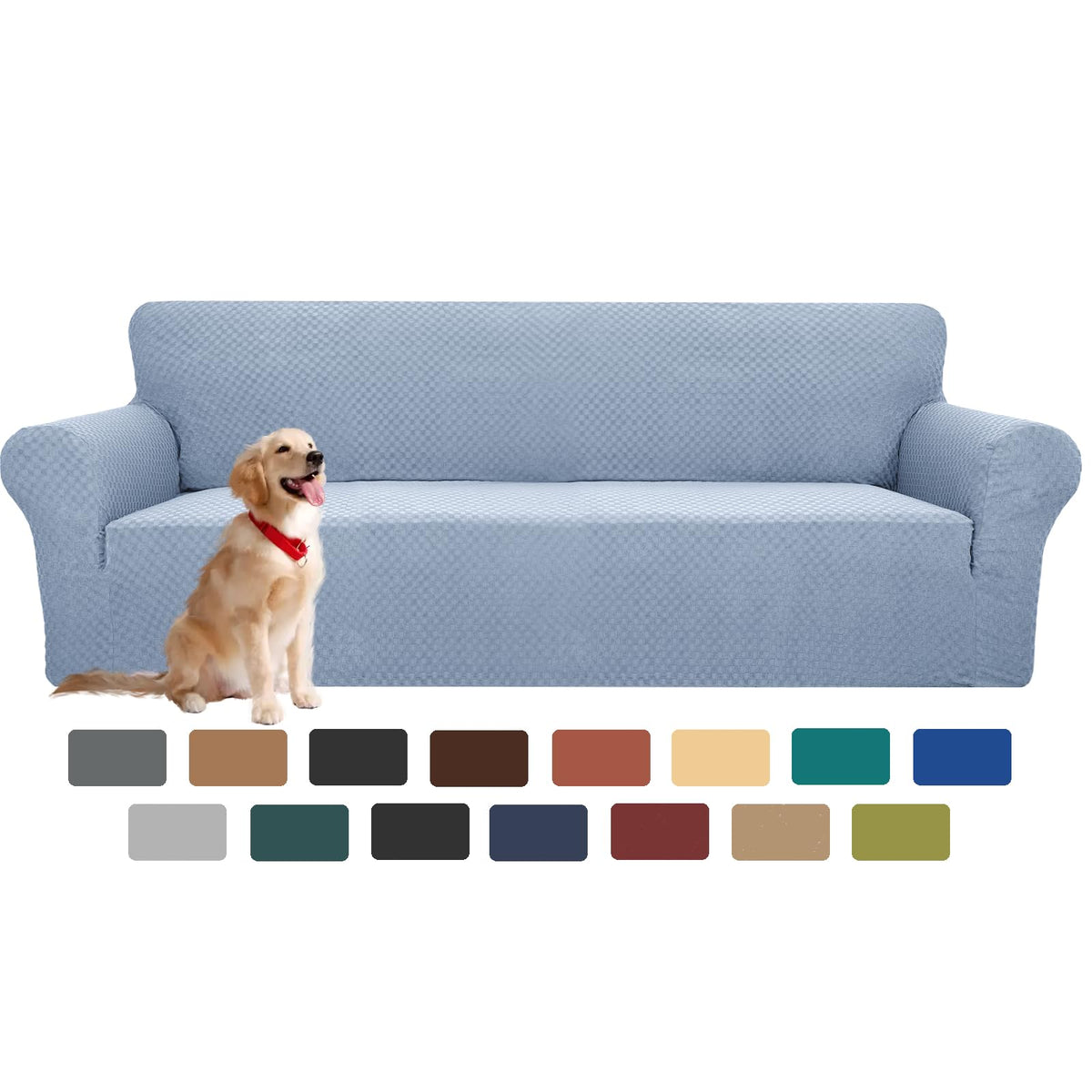 YEMYHOM Couch Cover Latest Jacquard Design High Stretch Sofa Chair Covers for Living Room, Pet Dog Cat Proof Armchair Slipcover Non Slip Magic Elastic Furniture Protector (Chair, Light Gray)