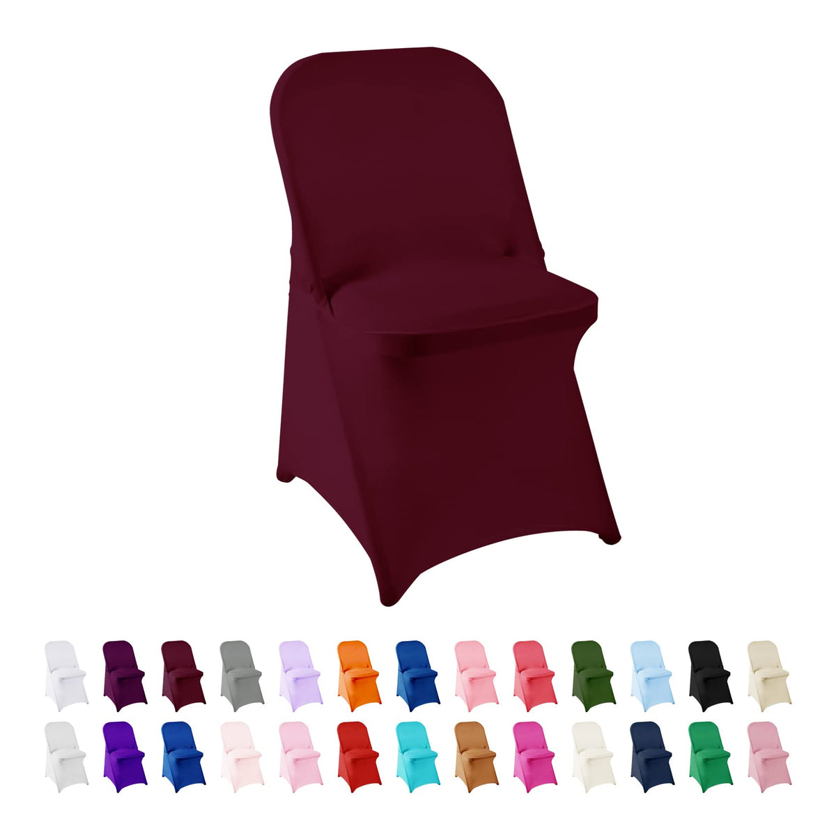 Spandex Chair Cover,25PCS,Living Room Folding Chair Covers,Removable Chair Covers Washable Protector Stretch Chair Cover for Party, Banquet,Wedding Event,Hotel(White)