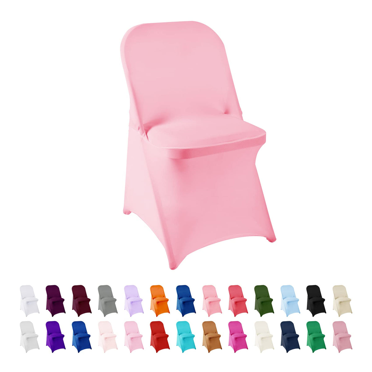 Spandex Chair Cover,25PCS,Living Room Folding Chair Covers,Removable Chair Covers Washable Protector Stretch Chair Cover for Party, Banquet,Wedding Event,Hotel(White)