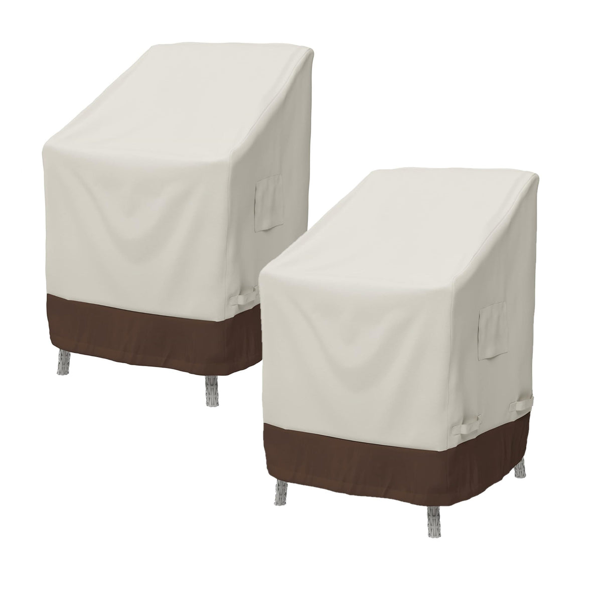 Amazon Basics Outdoor Stackable Chairs Cover, Waterproof, Anti-UV, Weather Resistant, Durable, Beige/Tan