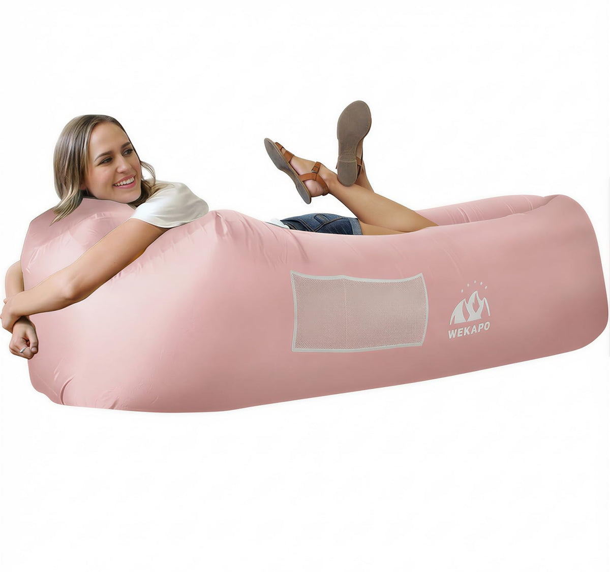 WEKAPO Inflatable Couch Air Lounger Chair - Camping & Beach Accessories, Portable Blow up Sofa for Hiking, Lawn, Indoor/Outdoor Movies & Music Festivals. Lightweight and Easy to Set Up Air Hammock