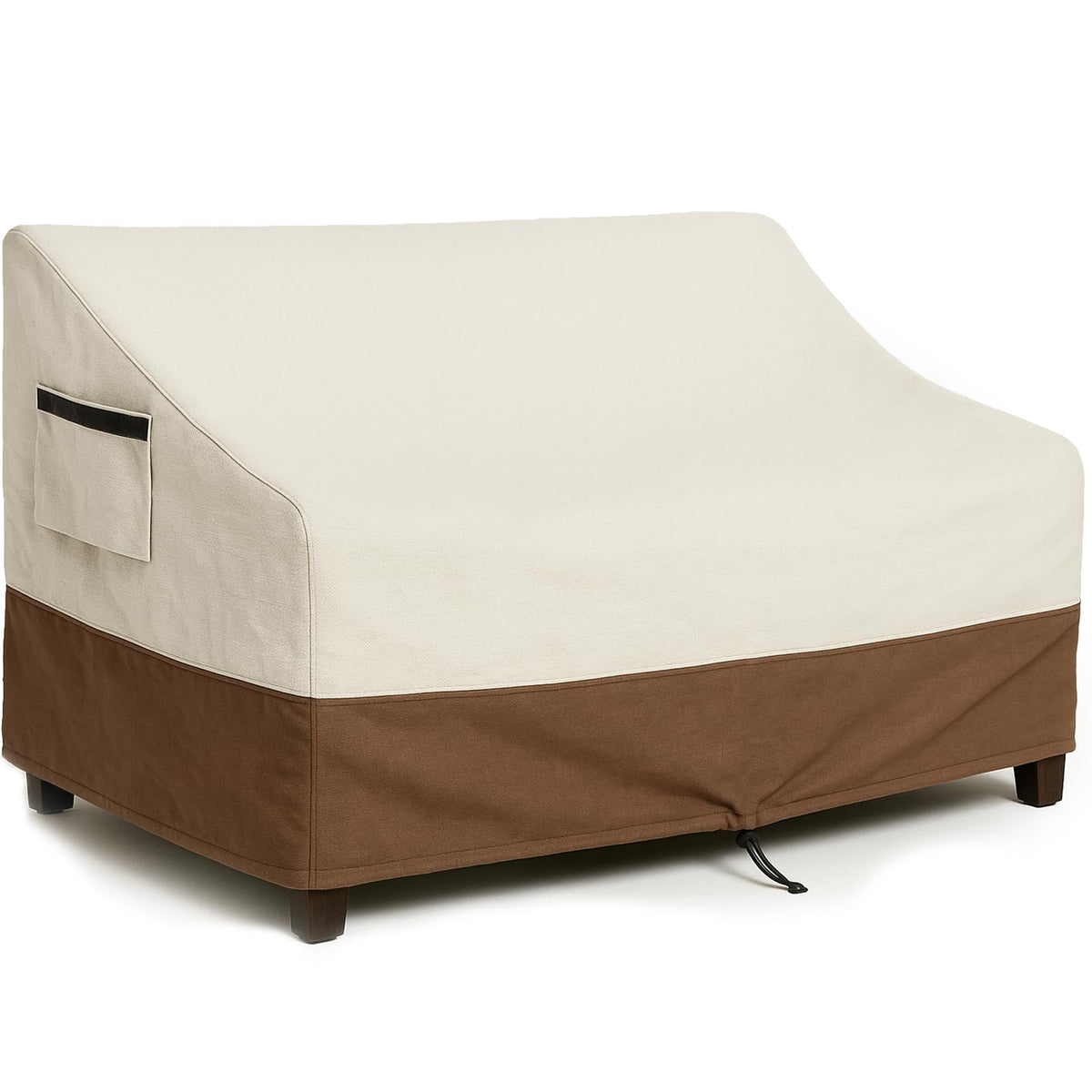 4-Piece Patio Furniture Cover Set, Waterproof Outdoor Furniture Covers for Loveseat, Patio Chairs & Coffee Table, Heavy-Duty 600D, Fade & UV-Resistant, Breathable, All-Season Protection, Beige&Brown
