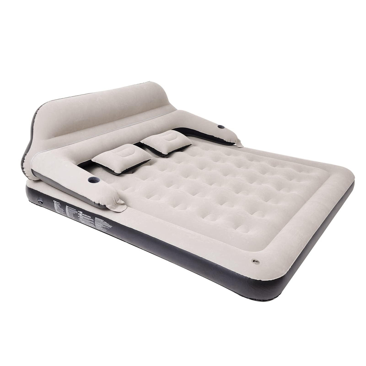Queen Size Air Mattress Inflatable Bed with Headboard and Pillows, Blow Up Sofabed