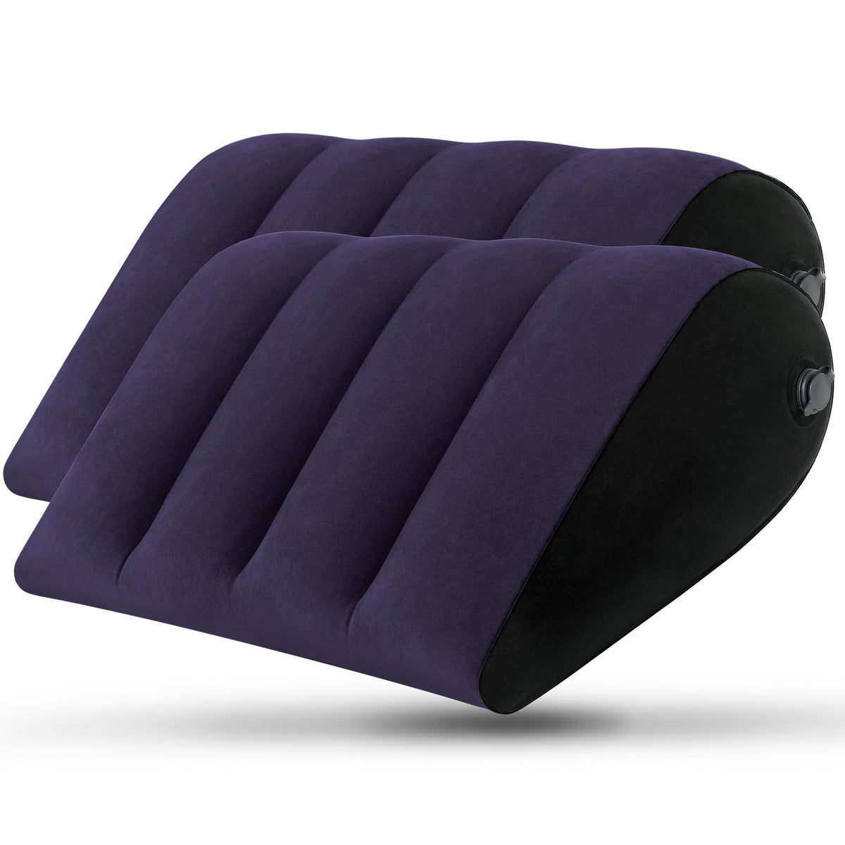 Portable Inflatable Wedge Pillow 2 Pack, Body Positioner for Sleep Support, Adjustable Travel Pillow - Lightweight Bed/Leg Support Pillow, for Home Outdoor Travel Blue