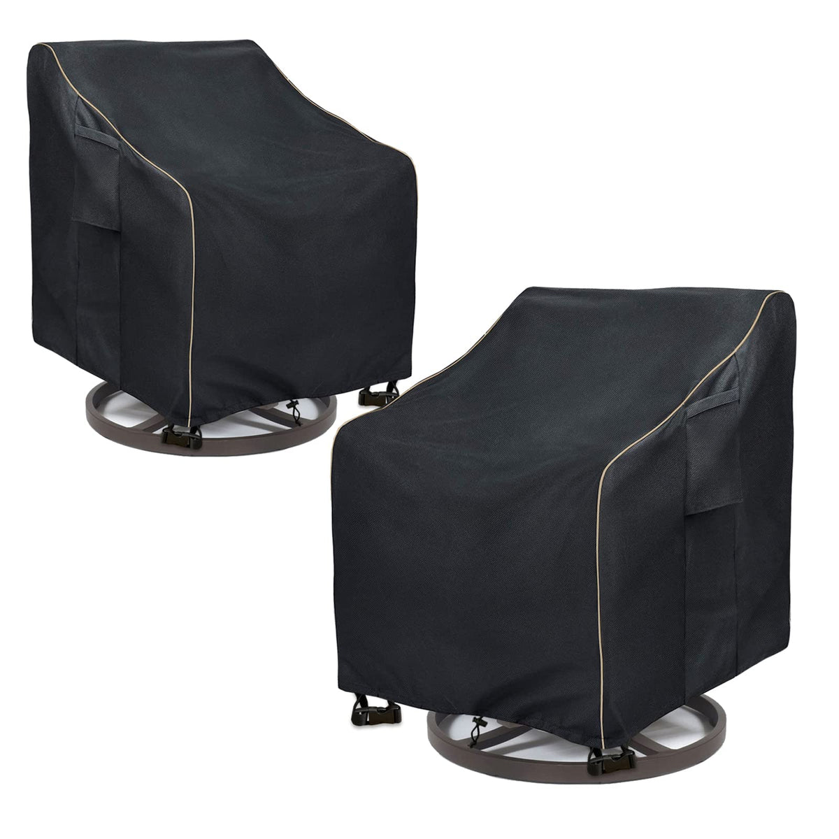 Outdoor Swivel Chair Covers 2 Pack,100% Waterproof Heavy Duty Outdoor Chair Covers,(33 W x 35 D x 38.5 H inches) Patio Furniture Cover for Swivel Patio Chair,White&Grayish Green
