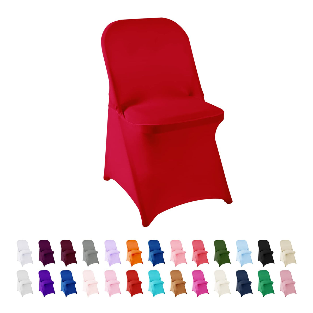 Spandex Chair Cover,25PCS,Living Room Folding Chair Covers,Removable Chair Covers Washable Protector Stretch Chair Cover for Party, Banquet,Wedding Event,Hotel(White)