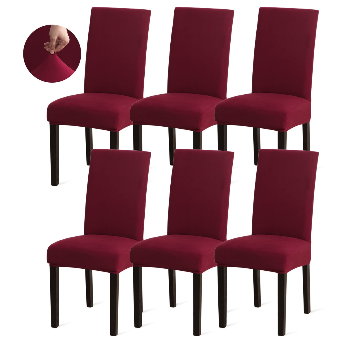 Sufdari Dining Chair Covers,Kitchen Cover,Parsons Slipcover,Spandex Protectors for Room Stretch Chairs Cover Set of 4 -Gray