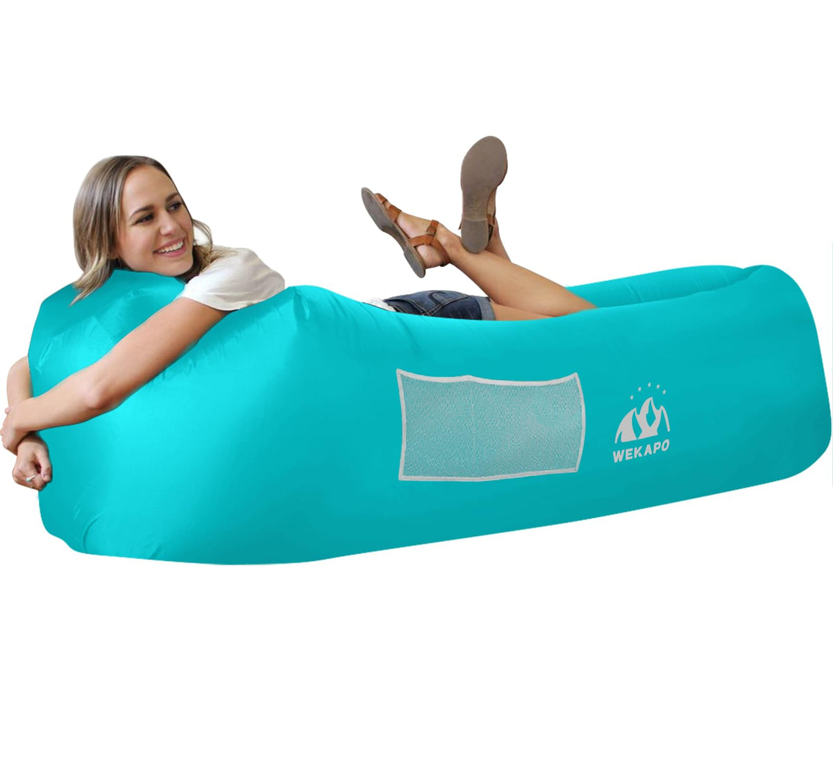 WEKAPO Inflatable Couch Air Lounger Chair - Camping & Beach Accessories, Portable Blow up Sofa for Hiking, Lawn, Indoor/Outdoor Movies & Music Festivals. Lightweight and Easy to Set Up Air Hammock