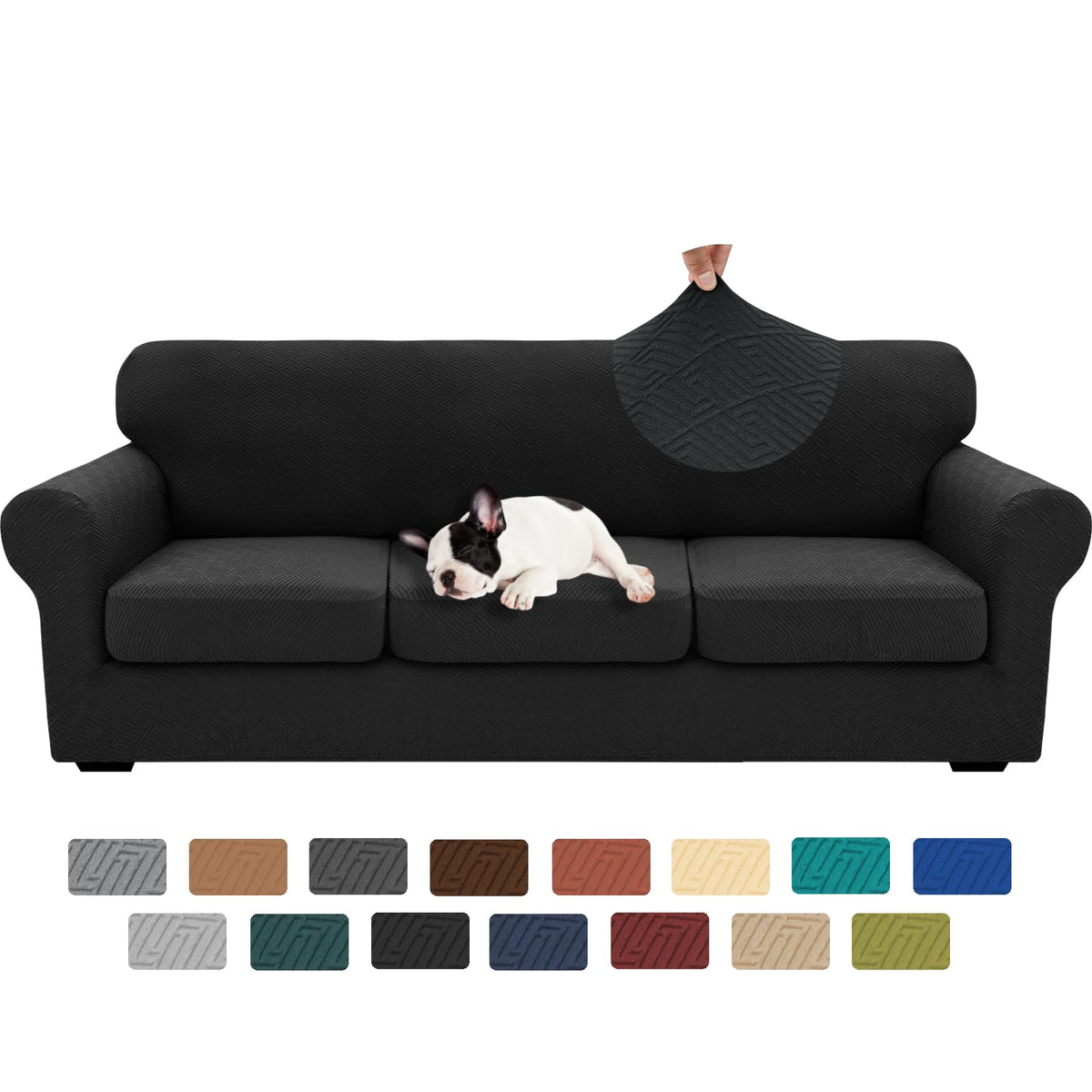 XINEAGE 2-Piece Stretch Armchair Sofa Cover, Washable Couch Covers for Dog