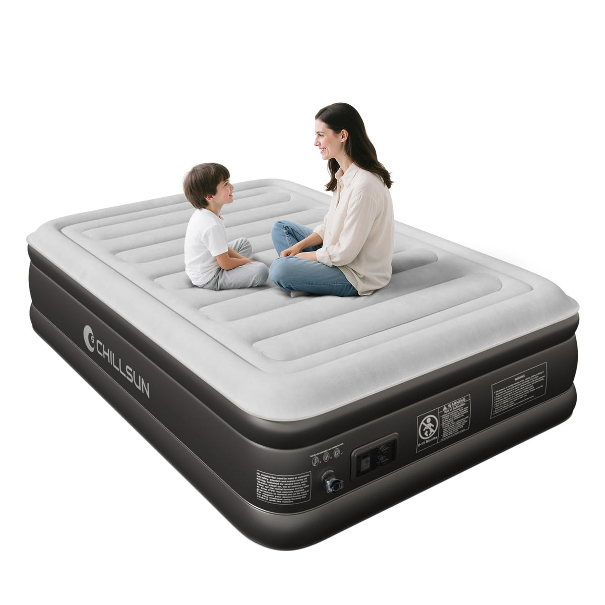 CHILLSUN 2026 Upgraded King Air Mattress with Built in Pump, 18" Raised Comfort Blow up Mattress, Luxury Air Bed Inflatable Mattress for Guests Home& Camping, Colchones Inflables 800lbs Max