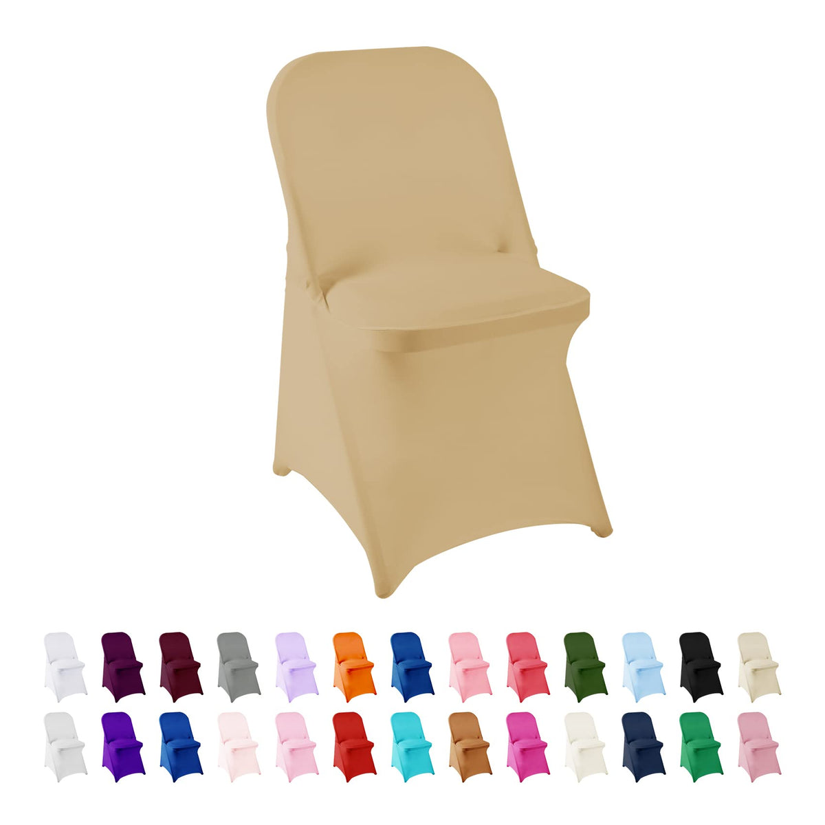 Spandex Chair Cover,25PCS,Living Room Folding Chair Covers,Removable Chair Covers Washable Protector Stretch Chair Cover for Party, Banquet,Wedding Event,Hotel(White)