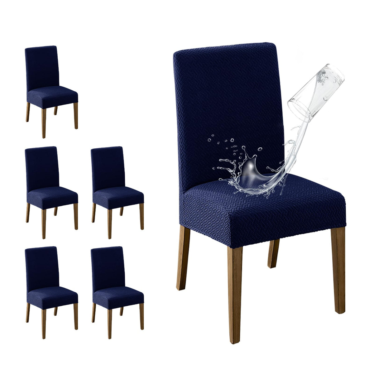 MOSAYT 100% Waterproof Dining Room Chair Covers Set of 4, Beige