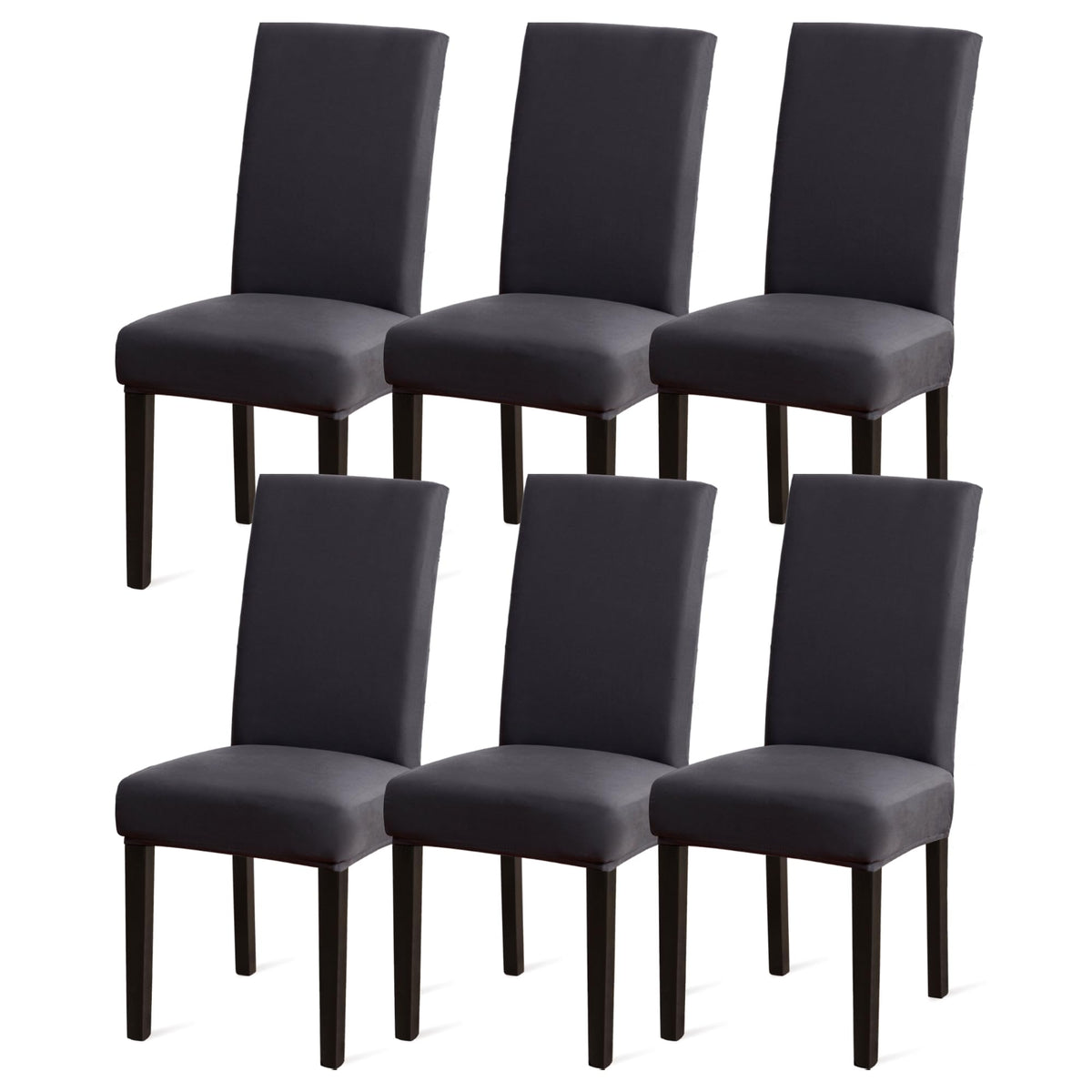 Sufdari Dining Chair Covers,Kitchen Cover,Parsons Slipcover,Spandex Protectors for Room Stretch Chairs Cover Set of 4 -Gray