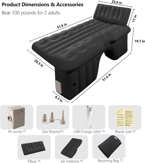 BEBAS Car Air Mattress One-Piece Backseat Bed Inflatable SUV Sleeping Pad