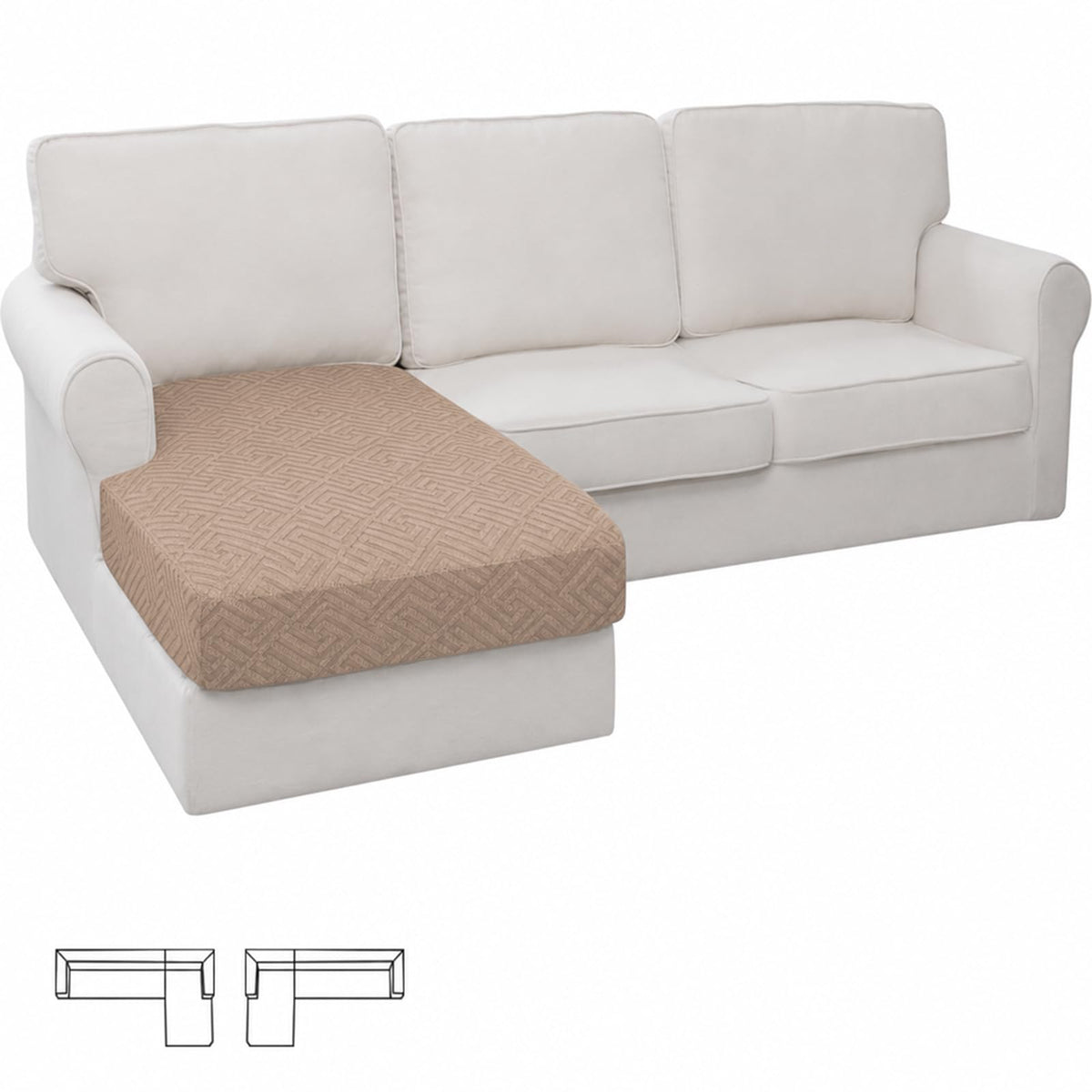 XINEAGE 2-Piece Stretch Armchair Sofa Cover, Washable Couch Covers for Dog