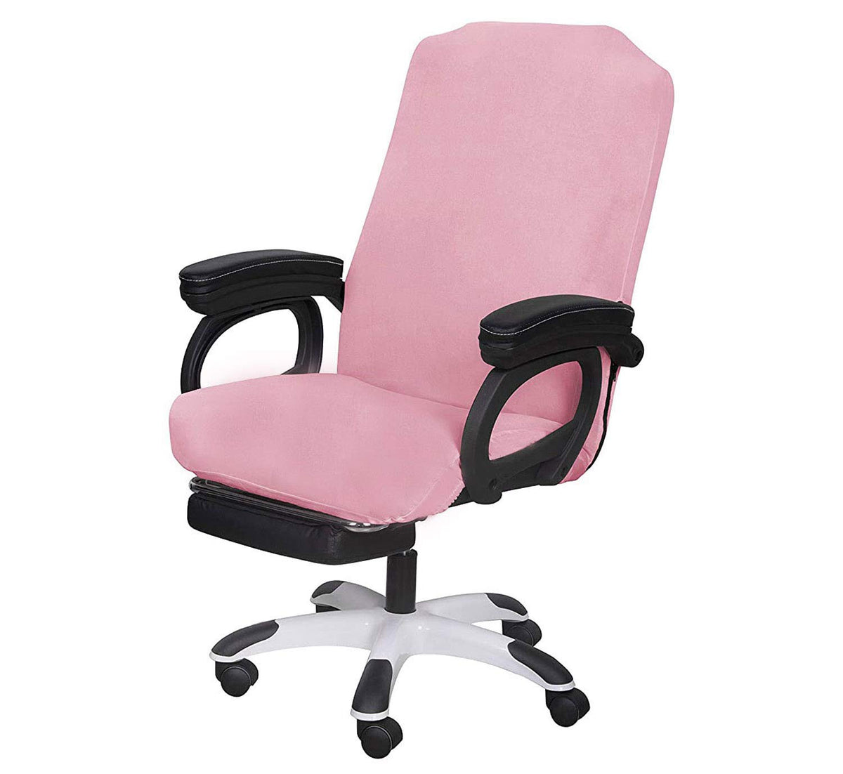 SARAFLORA Office Chair Cover- Large, Black- Removable Computer Cover for with Zipper Universal Rotating Desk High Back Seat Washable Protector Pets