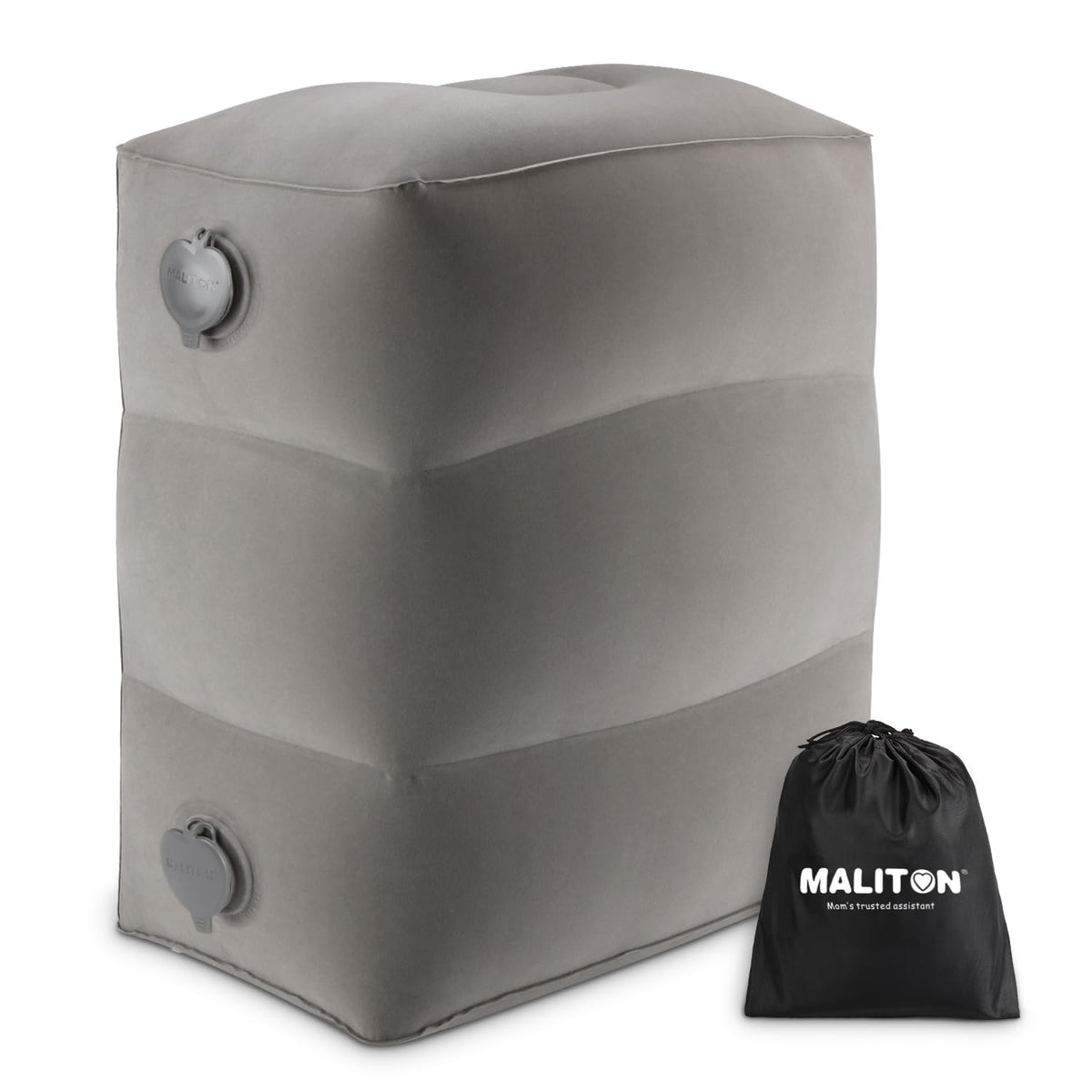 Maliton Inflatable Foot Rest/Leg Pillow | Adjustable Height（Grey, 2 Pack）