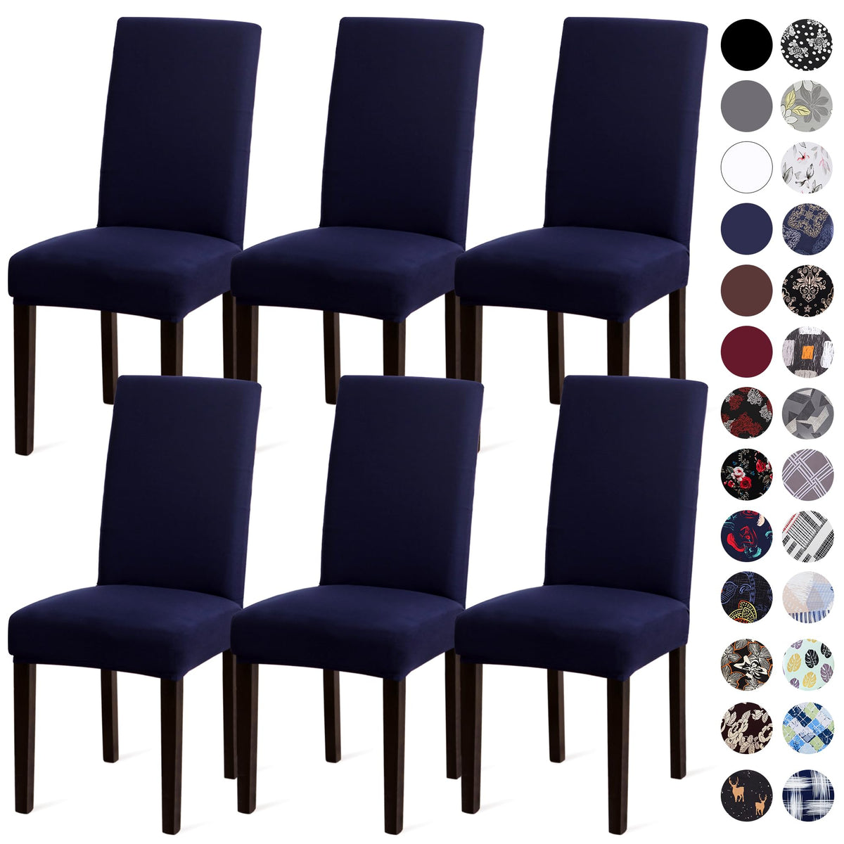 Sufdari Dining Chair Covers,Kitchen Cover,Parsons Slipcover,Spandex Protectors for Room Stretch Chairs Cover Set of 4 -Gray