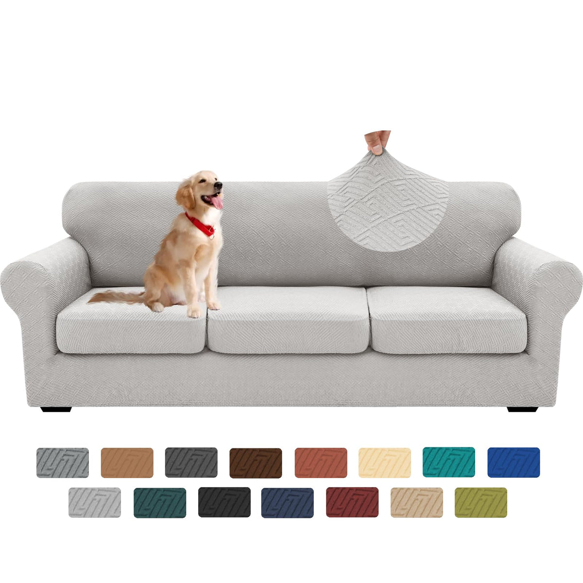 XINEAGE 2-Piece Stretch Armchair Sofa Cover, Washable Couch Covers for Dog