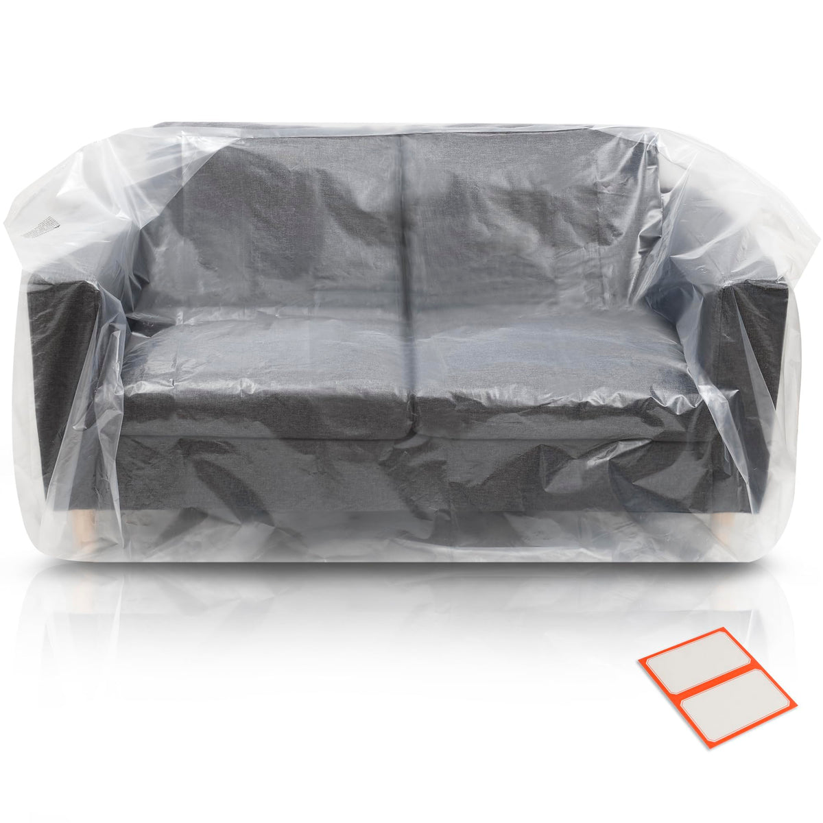 Plastic Furniture Covers for Moving Storage - Heavy-Duty Chair Cover Protectors, Waterproof & Dustproof Clear Moving Bags for Armchair or Recliner - Extra Large Bag Open Size 64 x 42 x 34 Inch