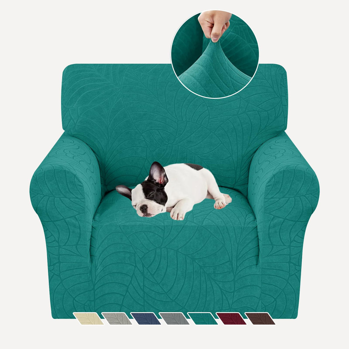 YEMYHOM Couch Cover Latest Jacquard Design High Stretch Sofa Chair Covers for Living Room, Pet Dog Cat Proof Armchair Slipcover Non Slip Magic Elastic Furniture Protector (Chair, Light Gray)