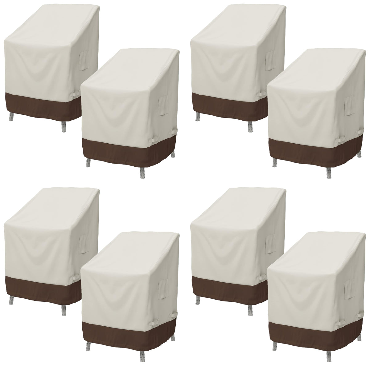 Amazon Basics Outdoor Stackable Chairs Cover, Waterproof, Anti-UV, Weather Resistant, Durable, Beige/Tan