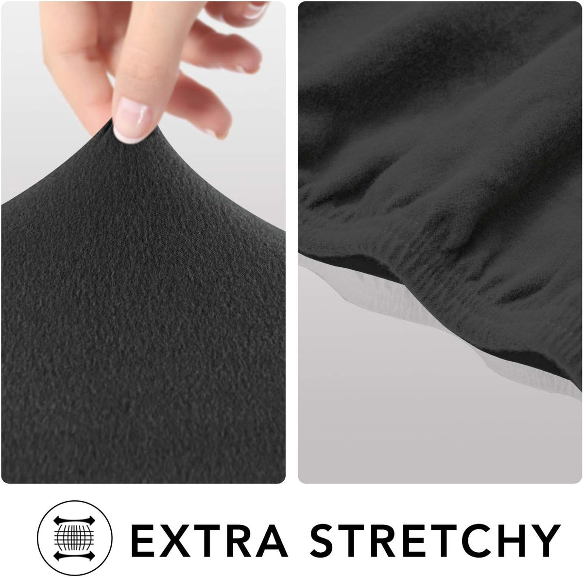 PureFit Super Stretch Chair Covers Fleece Couch Covers for Sofa Dark Gray