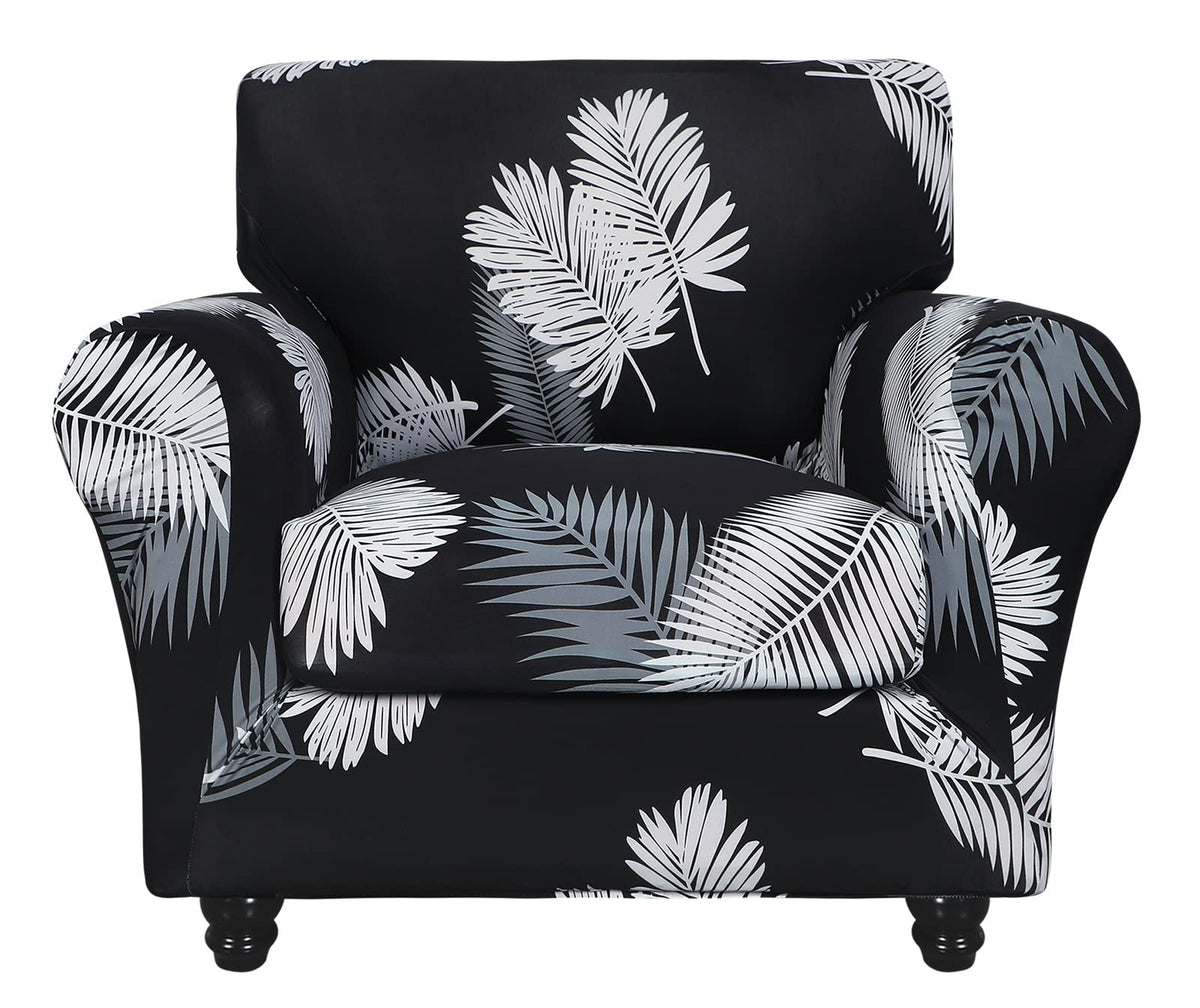 SearchI Stretch Sofa Cover Printed Couch Covers, Floral Pattern 2 Piece Armchair Slipcover with Separate Chair Cushion Cover, Washable Furniture Protector for Living Room(Armchair, Ball Flower)
