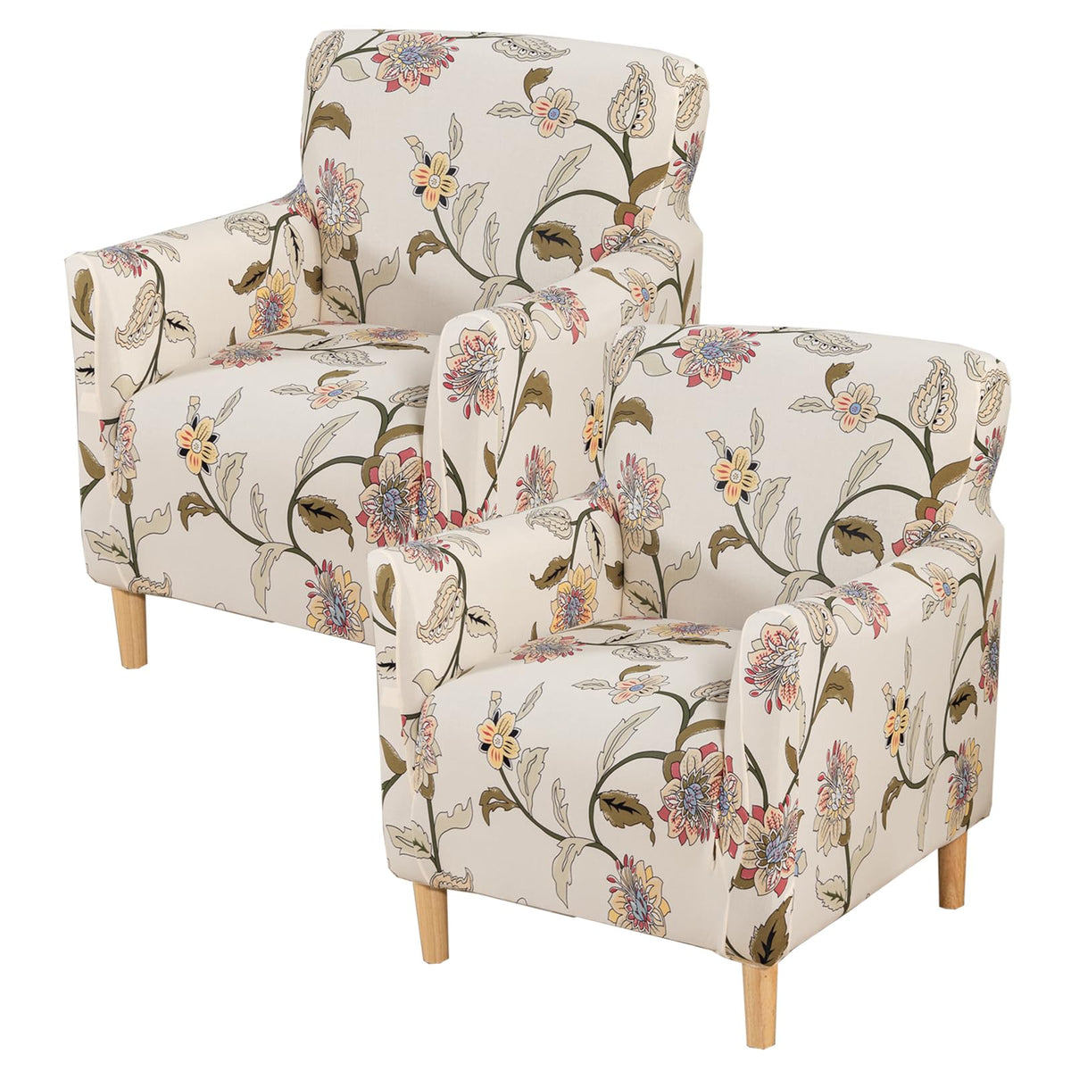 KRFOONN Chair Covers with Arms Armchair Slipcover for Living Room, Beige