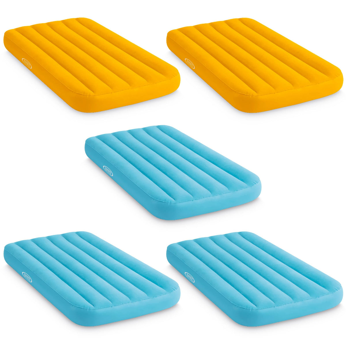 INTEX 66803EP Cozy Kidz Inflatable Airbed : Fiber-Tech – Velvety Soft Surface – Carry Bag Included – Color May Vary – 34.5" x 62" x 7", 6 Pack