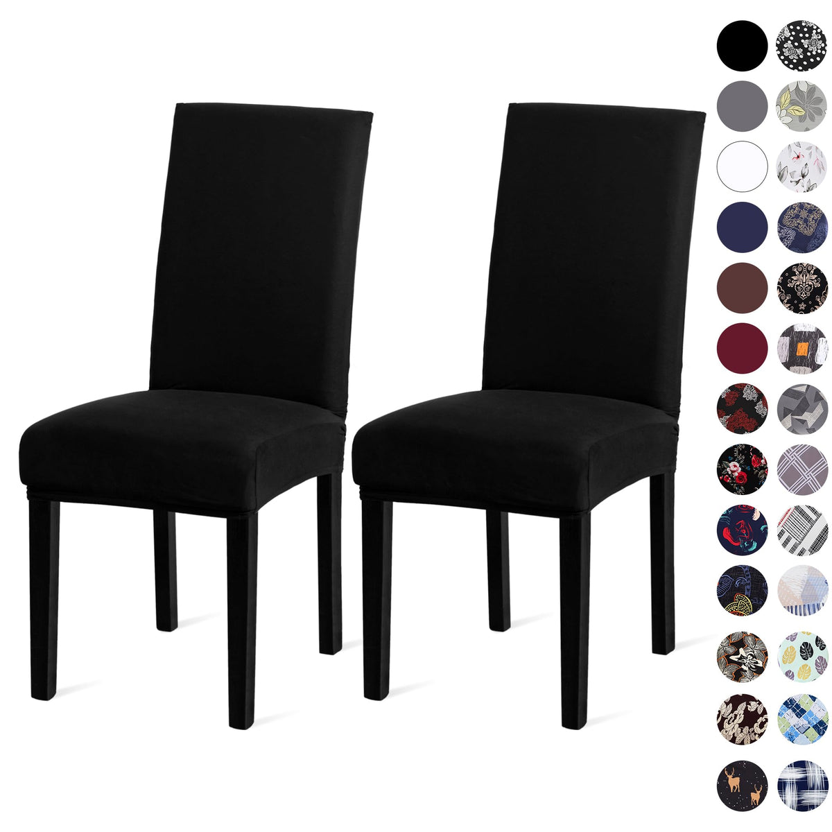 Sufdari Dining Chair Covers,Kitchen Cover,Parsons Slipcover,Spandex Protectors for Room Stretch Chairs Cover Set of 4 -Gray