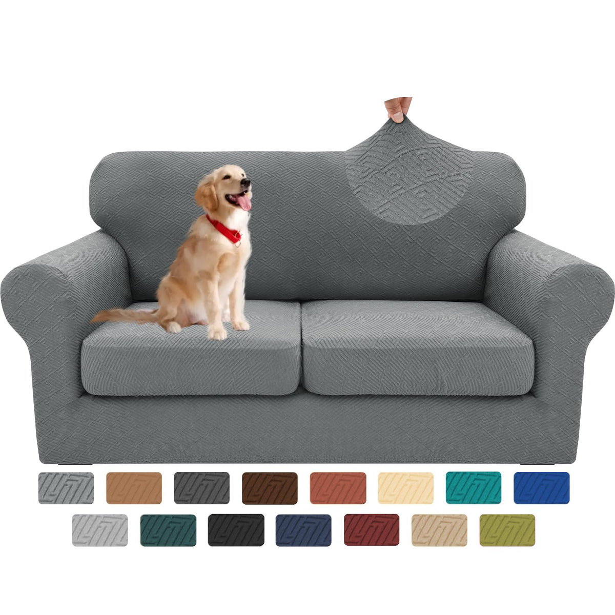 XINEAGE 2-Piece Stretch Armchair Sofa Cover, Washable Couch Covers for Dog
