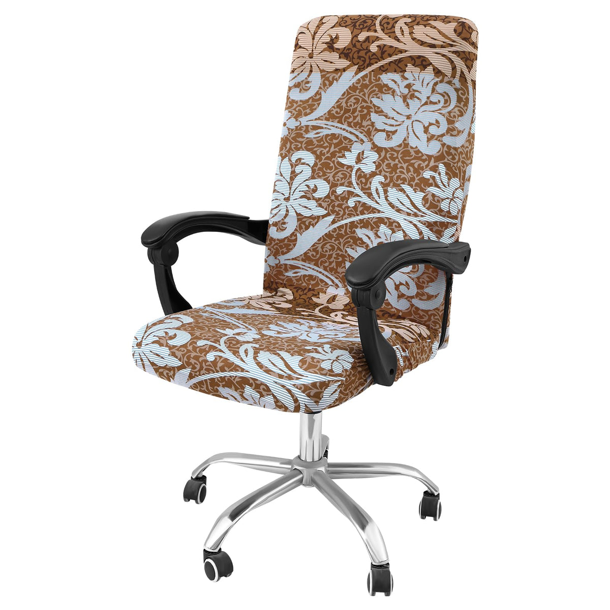 Smiry Stretch Printed Office Computer Desk Chair Covers, Blue Green