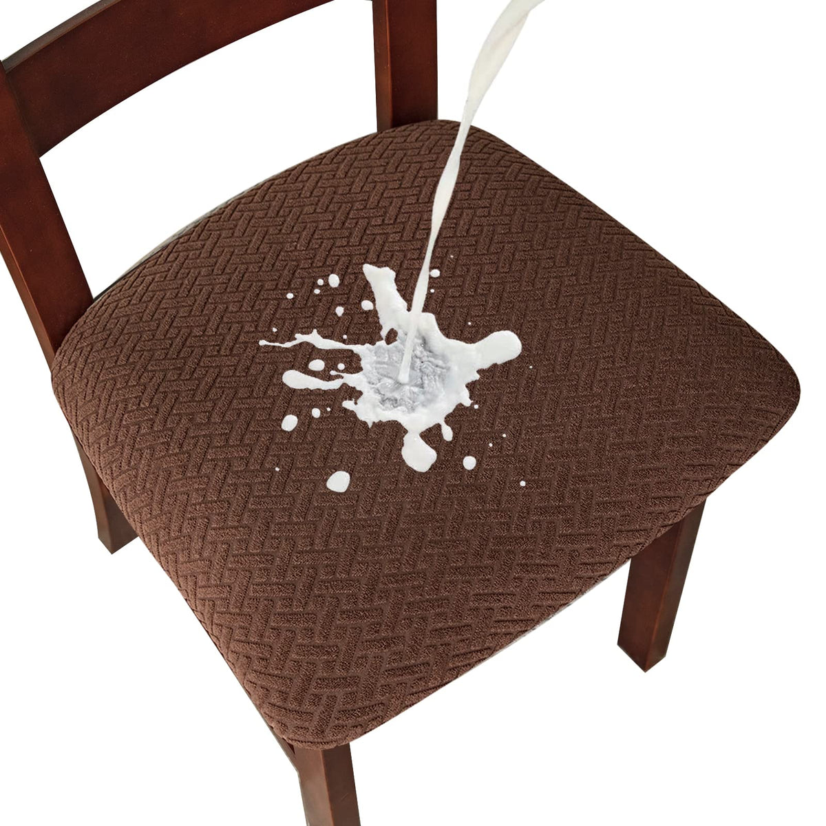 Genina Seat Covers for Dining Room Washable Chair Seat Slipcovers Set of 4