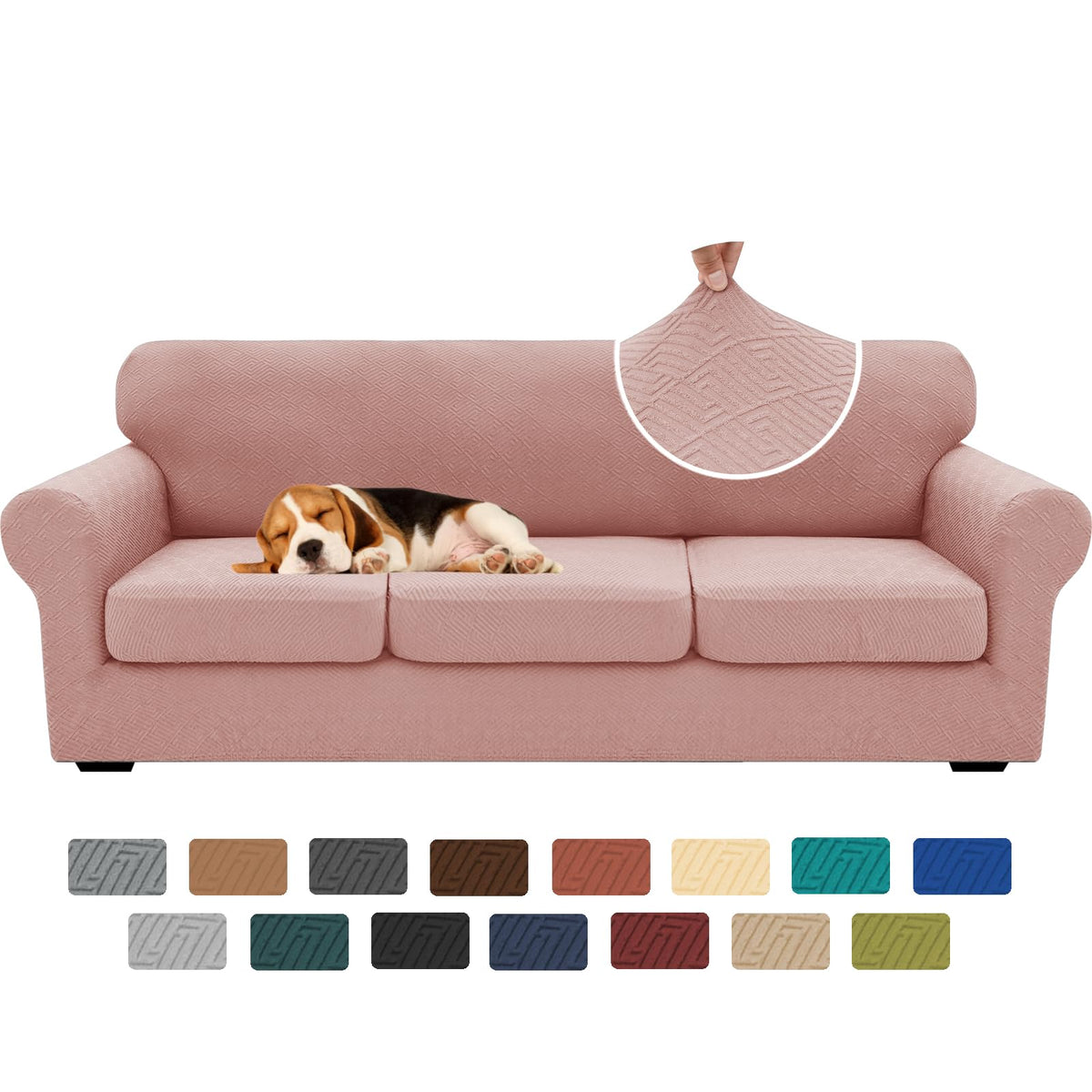 XINEAGE 2-Piece Stretch Armchair Sofa Cover, Washable Couch Covers for Dog