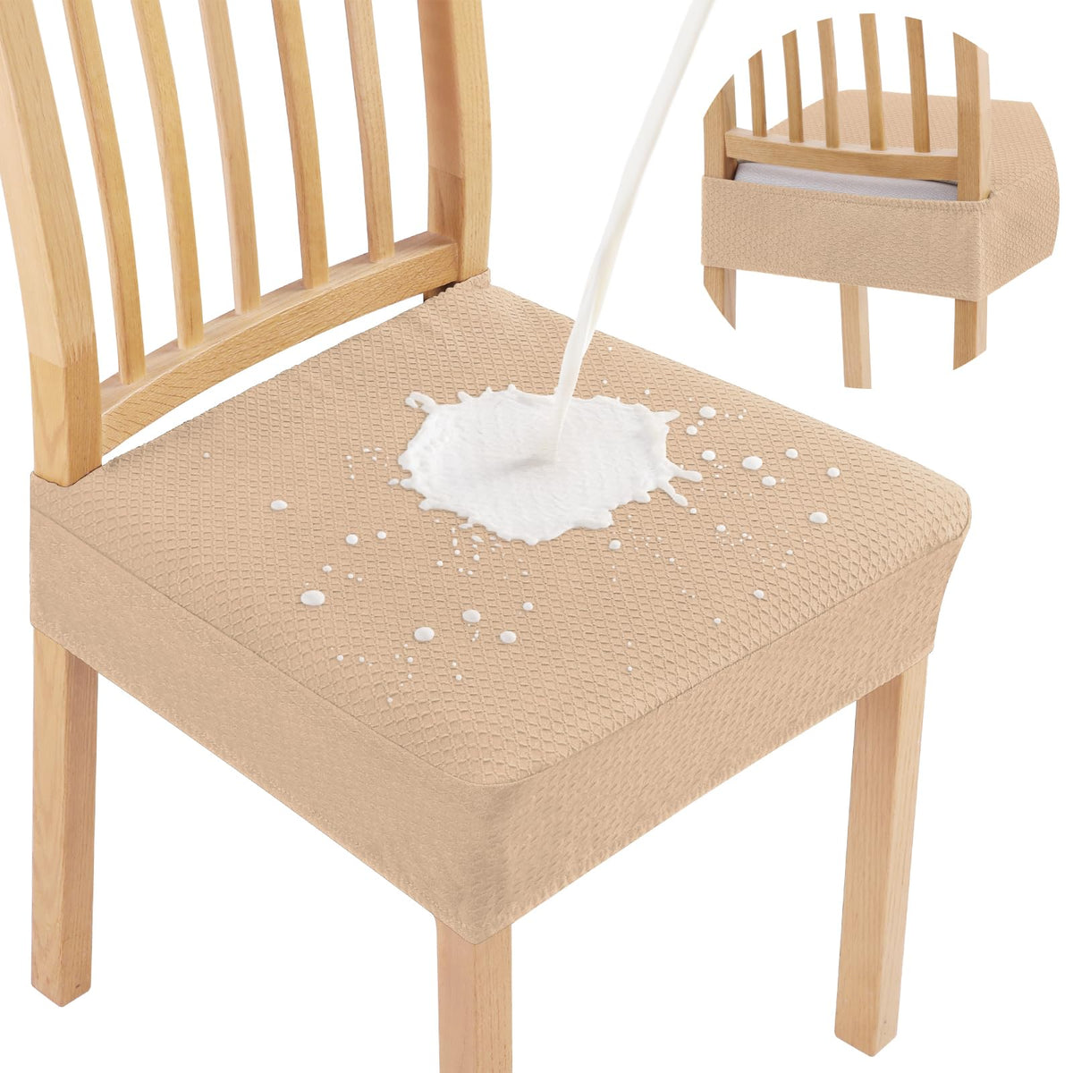 Smiry Waterproof Seat Covers for Dining Room Chairs, Set of 4