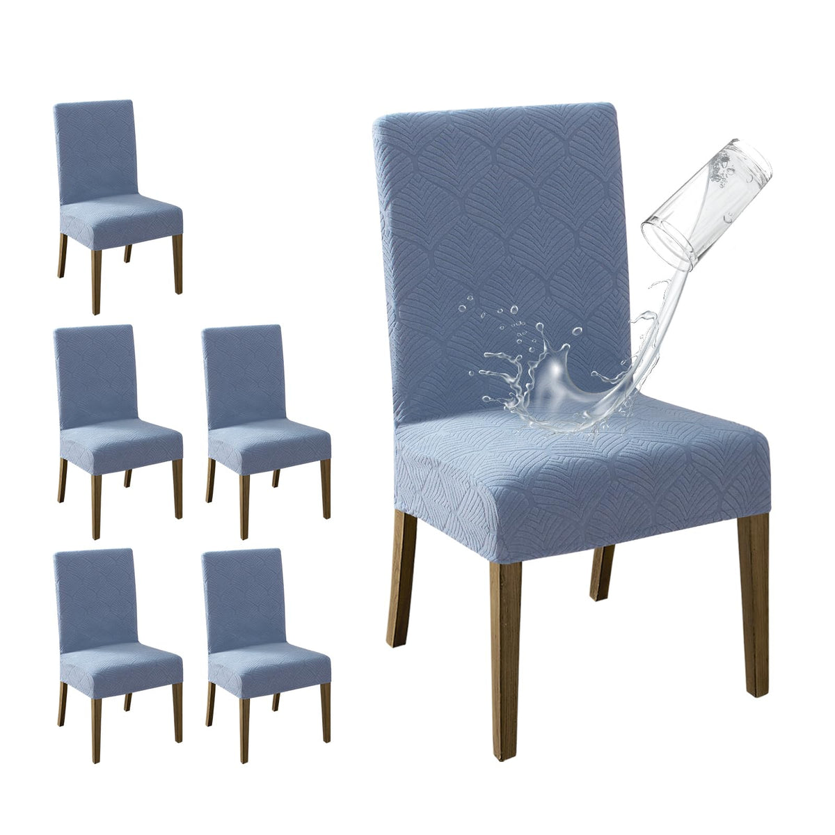 MOSAYT 100% Waterproof Dining Room Chair Covers Set of 4, Beige