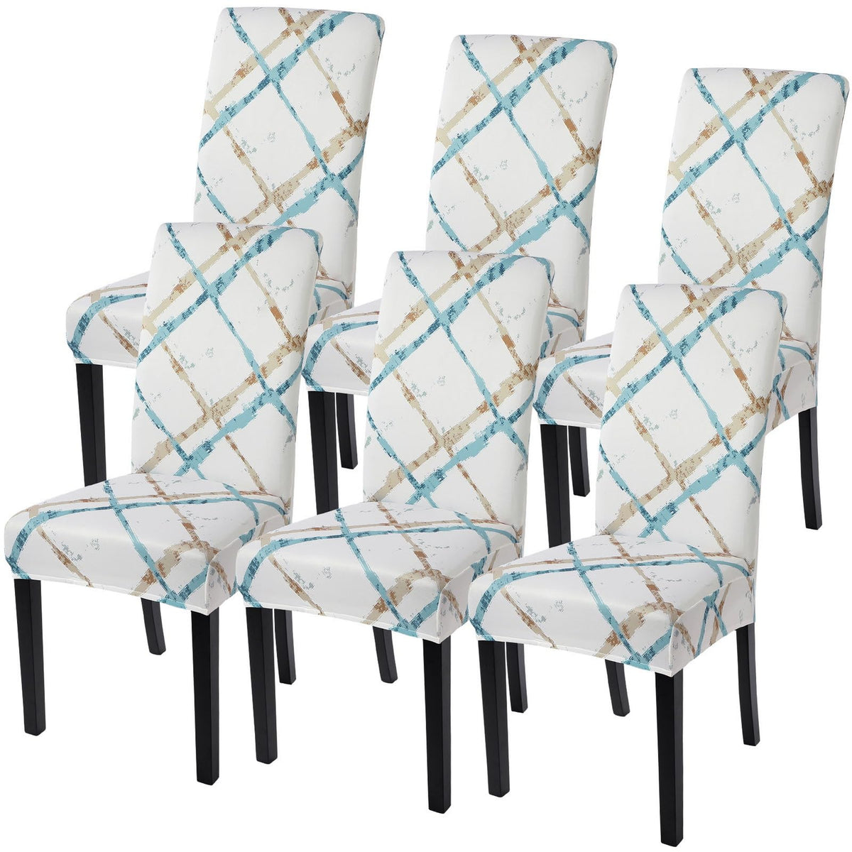 SearchI Chair Covers Slipcovers Set of 4, Spandex Super Fit Stretch Removable Washable Kitchen Parsons Protector for Dining Room,Hotel,Ceremony,Beige+Flowers
