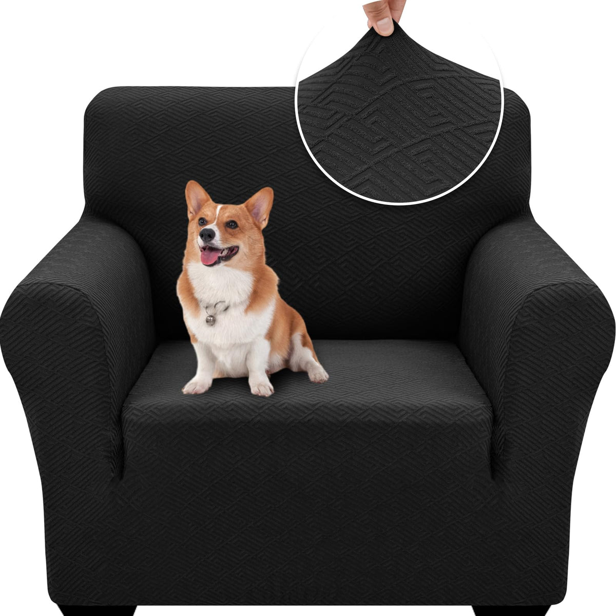 XINEAGE Stretch Jacquard Armchair Cover, Non Slip Sofa Slipcover for Dog