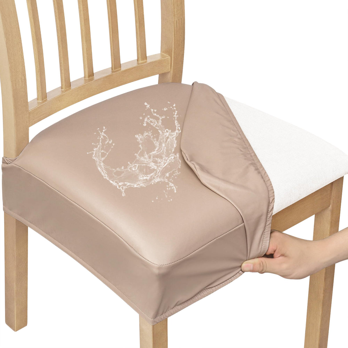 Smiry Waterproof Pu Leather Seat Covers for Dining Room Chairs Set of 4