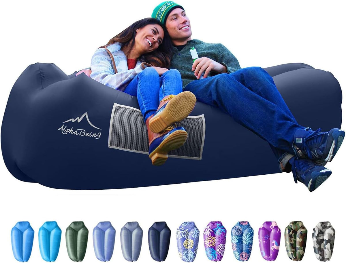 AlphaBeing Inflatable Lounger Beach Chair Accessories, Air Sofa Hammock Inflatable Couch for Camping Backyard Lakeside with Compression Sacks, Ideal Outdoor Gifts for Adults