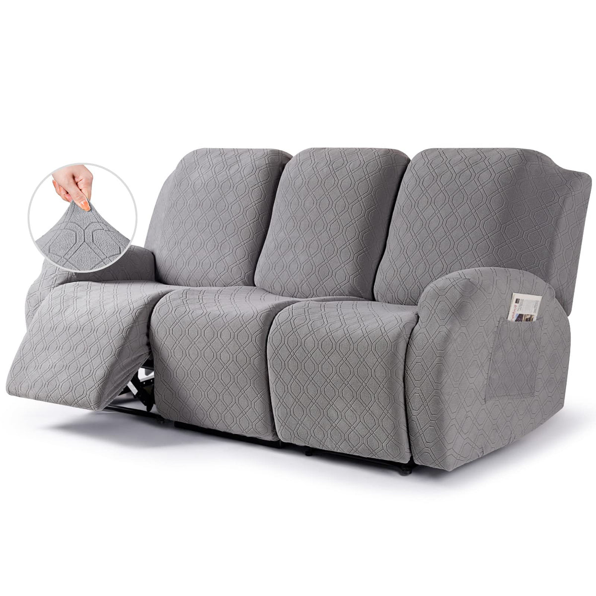 VANSOFY Stretch Recliner Chair Cover, Slipcover, Dark Gray, 1 Seater