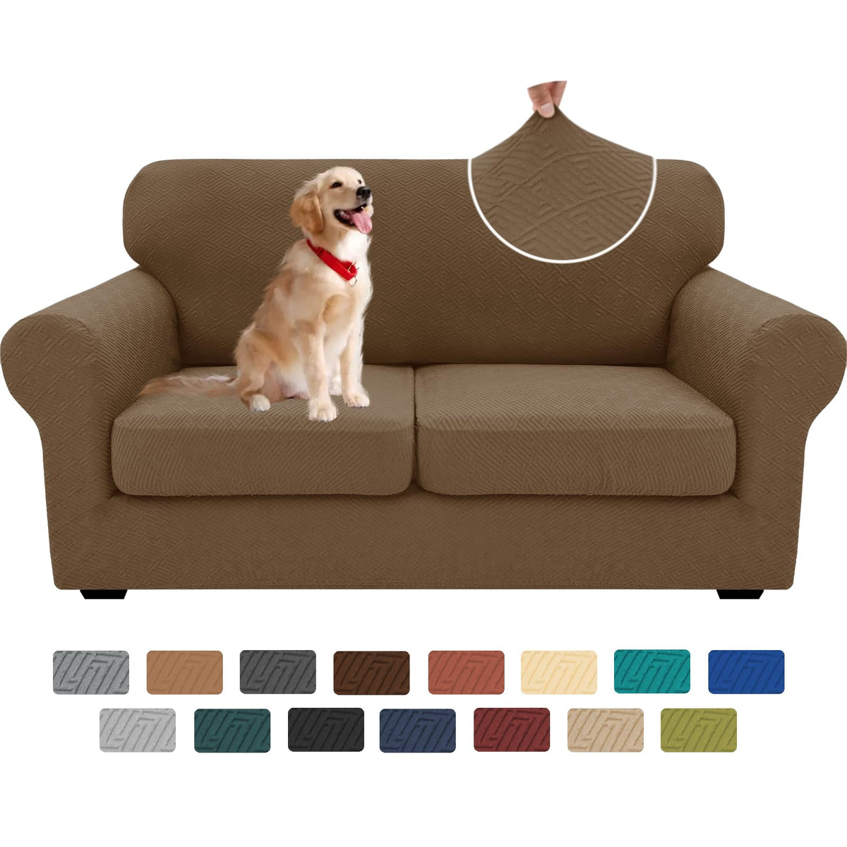 XINEAGE 2-Piece Stretch Armchair Sofa Cover, Washable Couch Covers for Dog