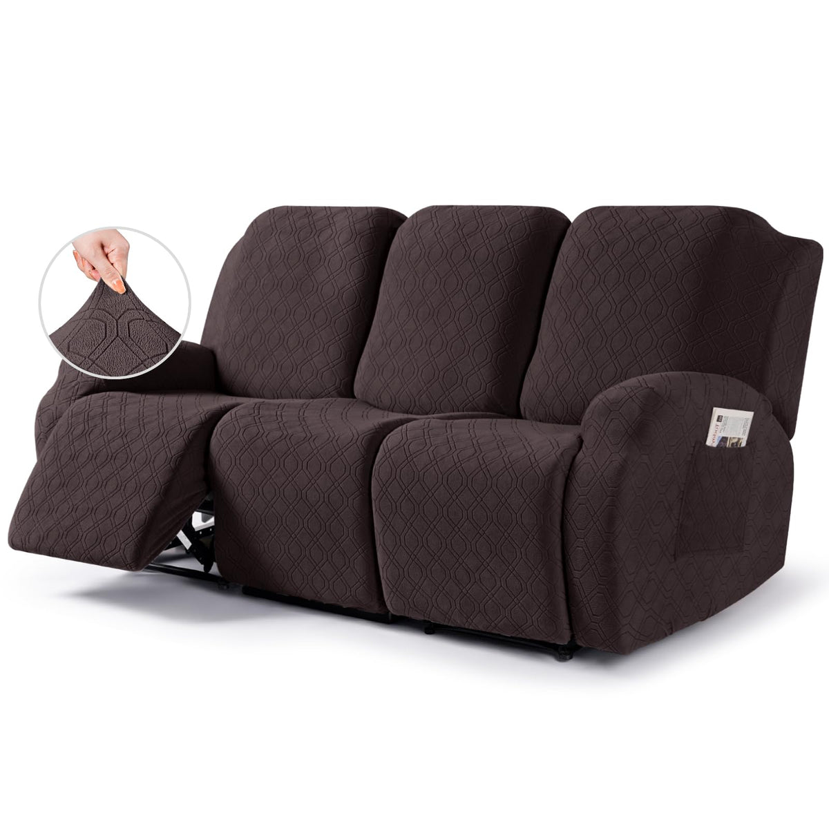 VANSOFY Stretch Recliner Chair Cover, Slipcover, Dark Gray, 1 Seater